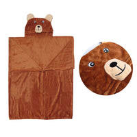 Thumbnail for Hooded Wrap & Snuggle Animal Blanket Throw Rug Bear