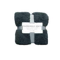 Thumbnail for Soft Woollen Feel Throw Rug/Blanket Charcoal