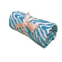 Thumbnail for Zebra Chenille Textured Throw Rug Aqua