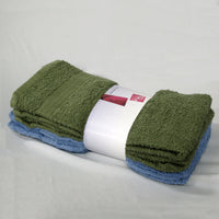 Thumbnail for Set of 4 Budget Cotton Hand Towels 42 x 67 cm Olive Blue