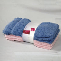 Thumbnail for Set of 4 Budget Cotton Hand Towels 42 x 67 cm Pink Blue