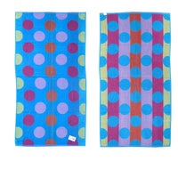 Thumbnail for Jacquard Velour Reversible Beach Towel Blue Circles