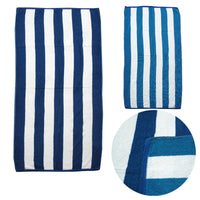 Thumbnail for Set of 2 Reversible Cabana Striped Towels Blue/Aqua