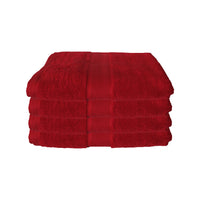Thumbnail for 650gsm Casual Elegance Set of 4 Cotton Bath Towels Red 78x136cm
