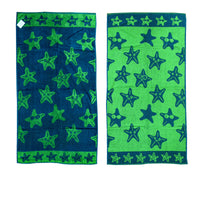 Thumbnail for Jacquard Velour Reversible Beach Towel Blue Stars