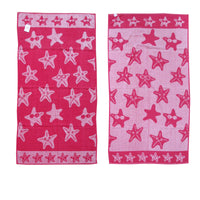 Thumbnail for Jacquard Velour Reversible Beach Towel Hot Pink Stars