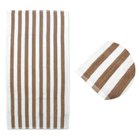 Thumbnail for Coffee Stripes Cotton Terry Beach Towel