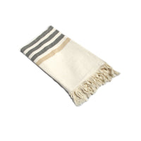 Thumbnail for Fringe Turkish Towel Wide Stripes Black Taupe