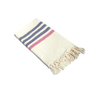 Thumbnail for Fringe Turkish Towel Wide Stripes Navy Pink