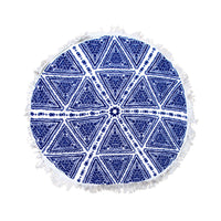 Thumbnail for Zulu Triangle Blue 100% Cotton Round Beach Towel