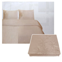 Thumbnail for Tuberose Satin Embroidery Quilt Cover Set Latte Double