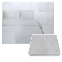 Thumbnail for Tuberose Satin Embroidery Quilt Cover Set White Queen