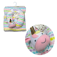 Thumbnail for Baby Animal Coral Fleece Blanket + Pillow Unicorn