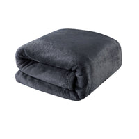 Thumbnail for Light Weight Coral Fleece Blanket Charcoal Queen/ King