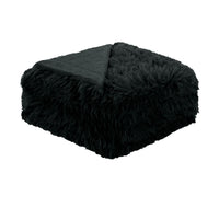Thumbnail for Hotel Living Soft Shaggy Long Hair Blanket King Black