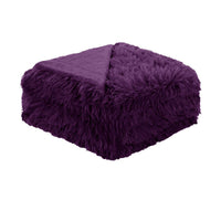 Thumbnail for Hotel Living Soft Shaggy Long Hair Blanket Queen Purple
