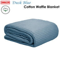 Thumbnail for Cotton Waffle Blanket Dusk Blue King