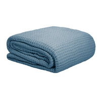 Thumbnail for Cotton Waffle Blanket Dusk Blue Queen