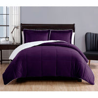 Thumbnail for 3 Piece Micro Mink Comforter Set Purple Queen