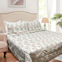 Thumbnail for Hotel Living 3 Pce Light Weight Comforter Set Queen/King Corbett Floral Coral