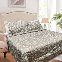 Thumbnail for Hotel Living 3 Pce Light Weight Comforter Set Queen/King Corbett Floral Outlines