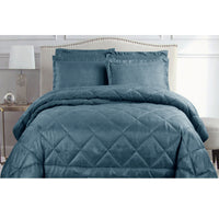 Thumbnail for Hotel Living Eli Jacquard Comforter Set King Blue