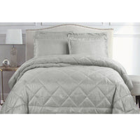 Thumbnail for Hotel Living Eli Jacquard Comforter Set King Silver