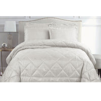 Thumbnail for Hotel Living Eli Jacquard Comforter Set Queen White