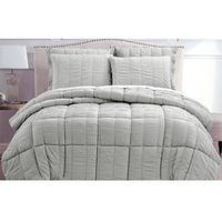 Thumbnail for Hotel Living Seersucker Comforter Set King Grey