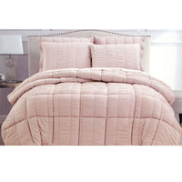 Thumbnail for Seersucker Comforter Set King Light Pink