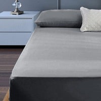 Thumbnail for 400TC Cotton Percale King Single Combo Set 50cm Wall Grey