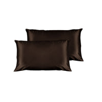 Thumbnail for Pair of Satin Standard Pillowcases Chocolate 48 x 73 cm x 15cm (Flap)