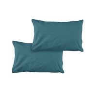 Thumbnail for Pair of Solid Colour Microfiber Standard Pillowcases 48x73cmx15cm (Flap) Air Force