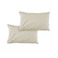 Thumbnail for Pair of Solid Colour Microfiber Standard Pillowcases 48x73cmx15cm (Flap) Bone