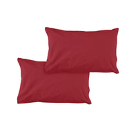 Thumbnail for Pair of Solid Colour Microfiber Standard Pillowcases 48x73cmx15cm (Flap) Cherry