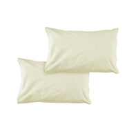 Thumbnail for Pair of Solid Colour Microfiber Standard Pillowcases 48x73cmx15cm (Flap) Cream