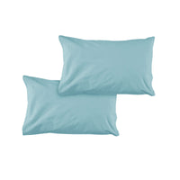 Thumbnail for Pair of Solid Colour Microfiber Standard Pillowcases 48x73cmx15cm (Flap) Frost Blue