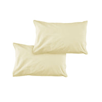 Thumbnail for Pair of Solid Colour Microfiber Standard Pillowcases 48x73cmx15cm (Flap) Rich Cream