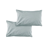 Thumbnail for Pair of Solid Colour Microfiber Standard Pillowcases 48x73cmx15cm (Flap) Silver