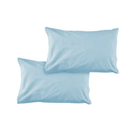 Thumbnail for Pair of Solid Colour Microfiber Standard Pillowcases 48x73cmx15cm (Flap) Sky