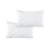 Thumbnail for Pair of Solid Colour Microfiber Standard Pillowcases 48x73cmx15cm (Flap) White