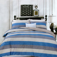 Thumbnail for 250TC Cotton Reversible Quilt Cover Set Beachy Stripes Queen