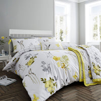 Thumbnail for Flora Yellow Quilt Cover Set Super King