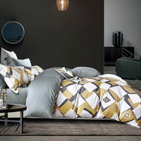 Thumbnail for 400TC Cotton Sateen Quilt Cover Set Modern Art Queen