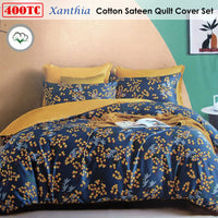 Thumbnail for 400TC Cotton Sateen Quilt Cover Set Xanthia King