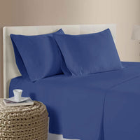Thumbnail for 400TC Bamboo Cotton Sheet Set Blue Queen