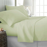 Thumbnail for 400TC Cotton Sateen Sheet Set Queen - Ivory (with a Hint of Green)