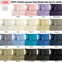 Thumbnail for Artex 250TC 100% Cotton Sheet Set Queen Black
