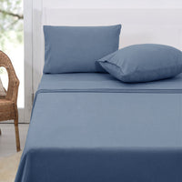Thumbnail for Polar Fleece Sheet Set Double 30cm Wall Airforce Blue