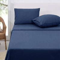 Thumbnail for Polar Fleece Sheet Set Double 30cm Wall Midnight Blue